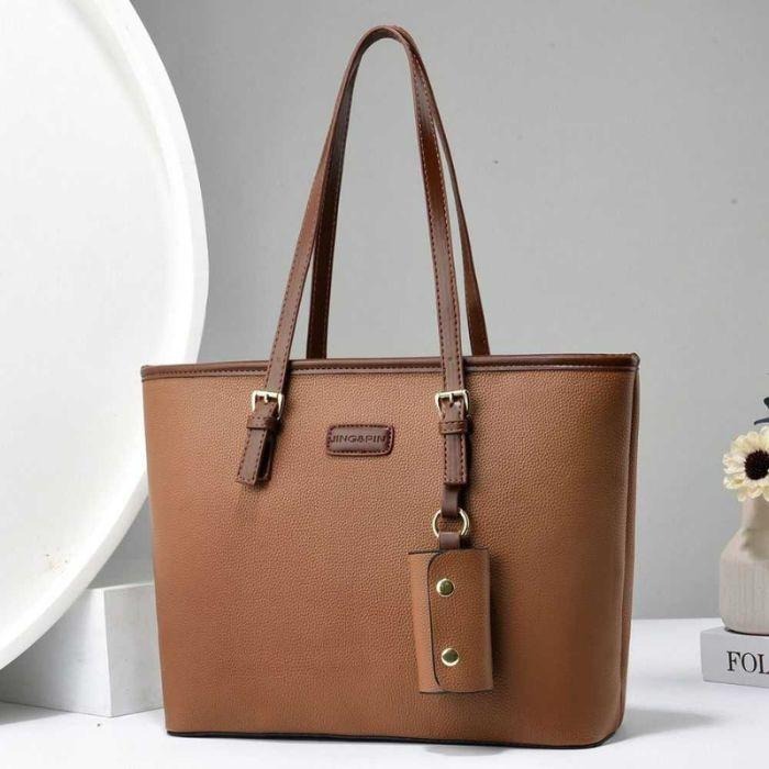 Chic Women's Brown Rexine Shoulder Bag - 1 Pc